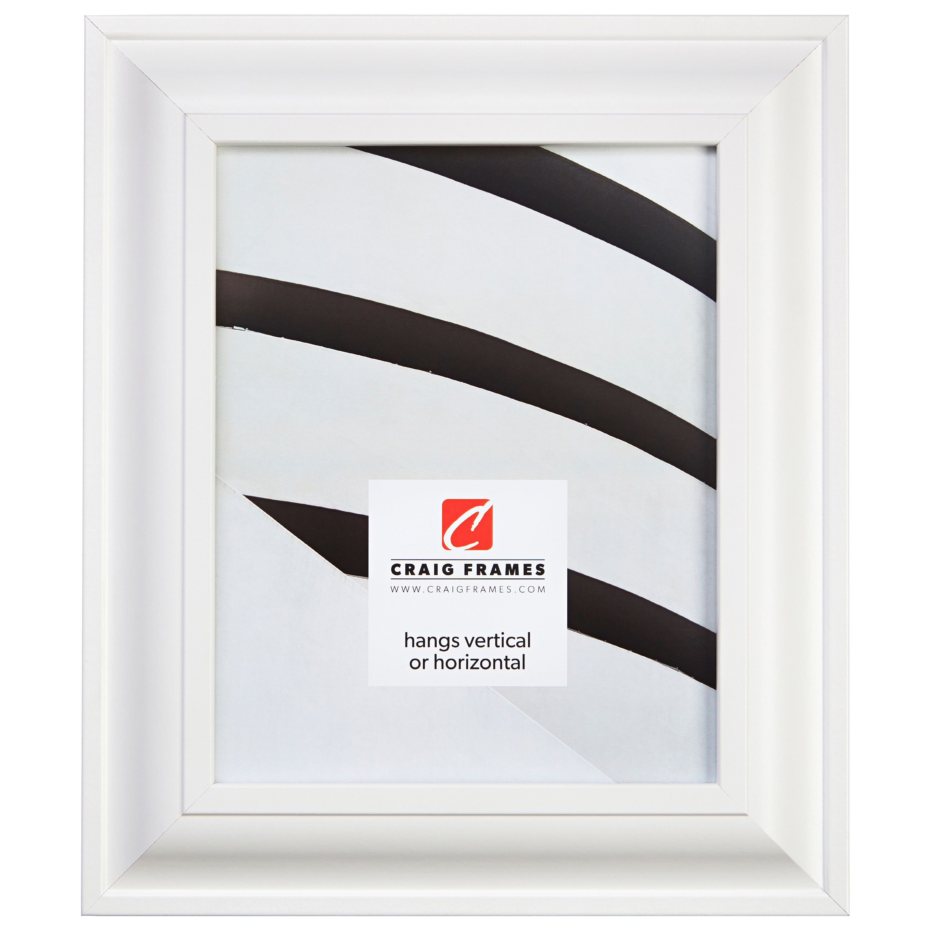 Craig Frames 2" Wide Contemporary Satin White Picture Frames & Poster