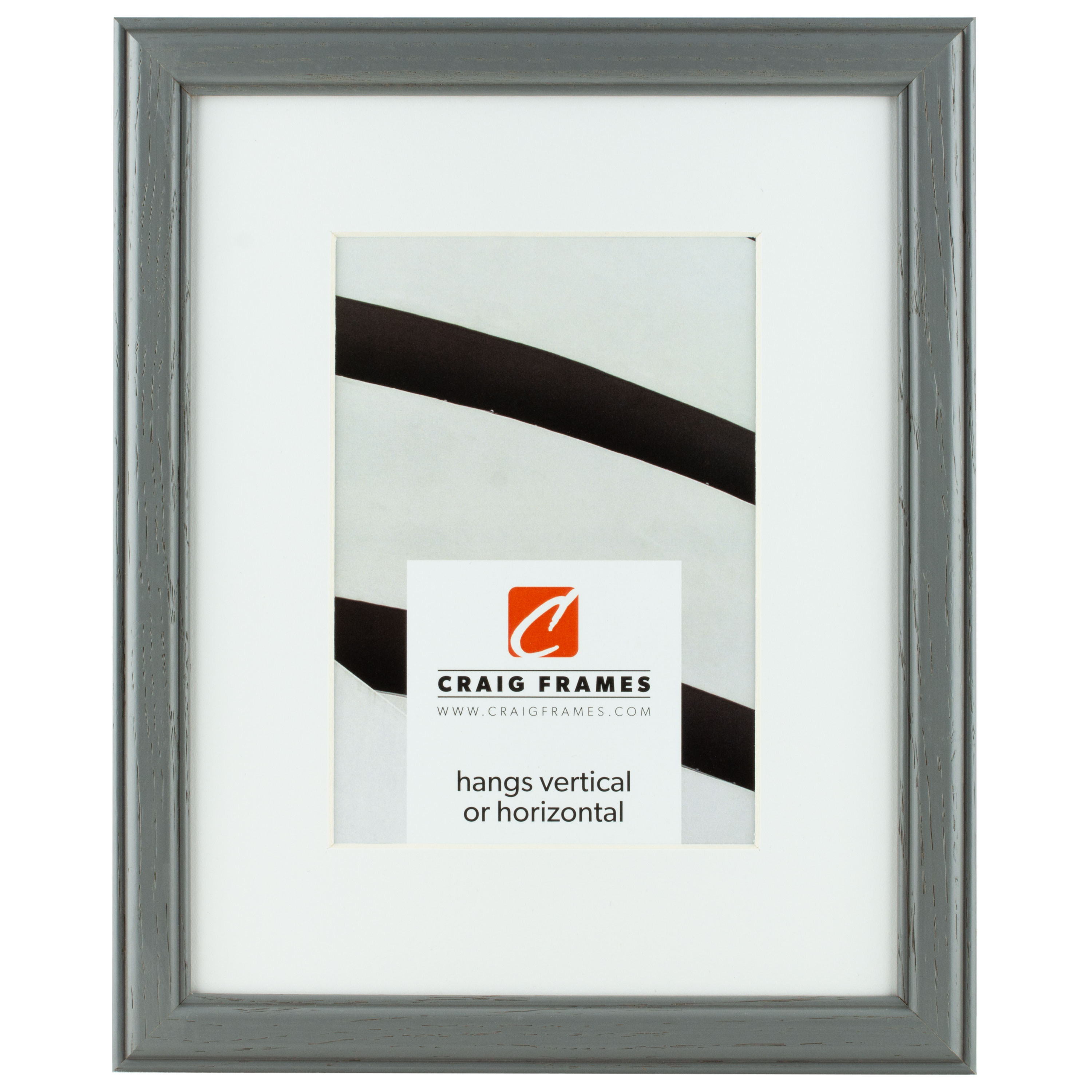 Craig Frames 16x24 Gray Picture Frame White Mat With Opening For