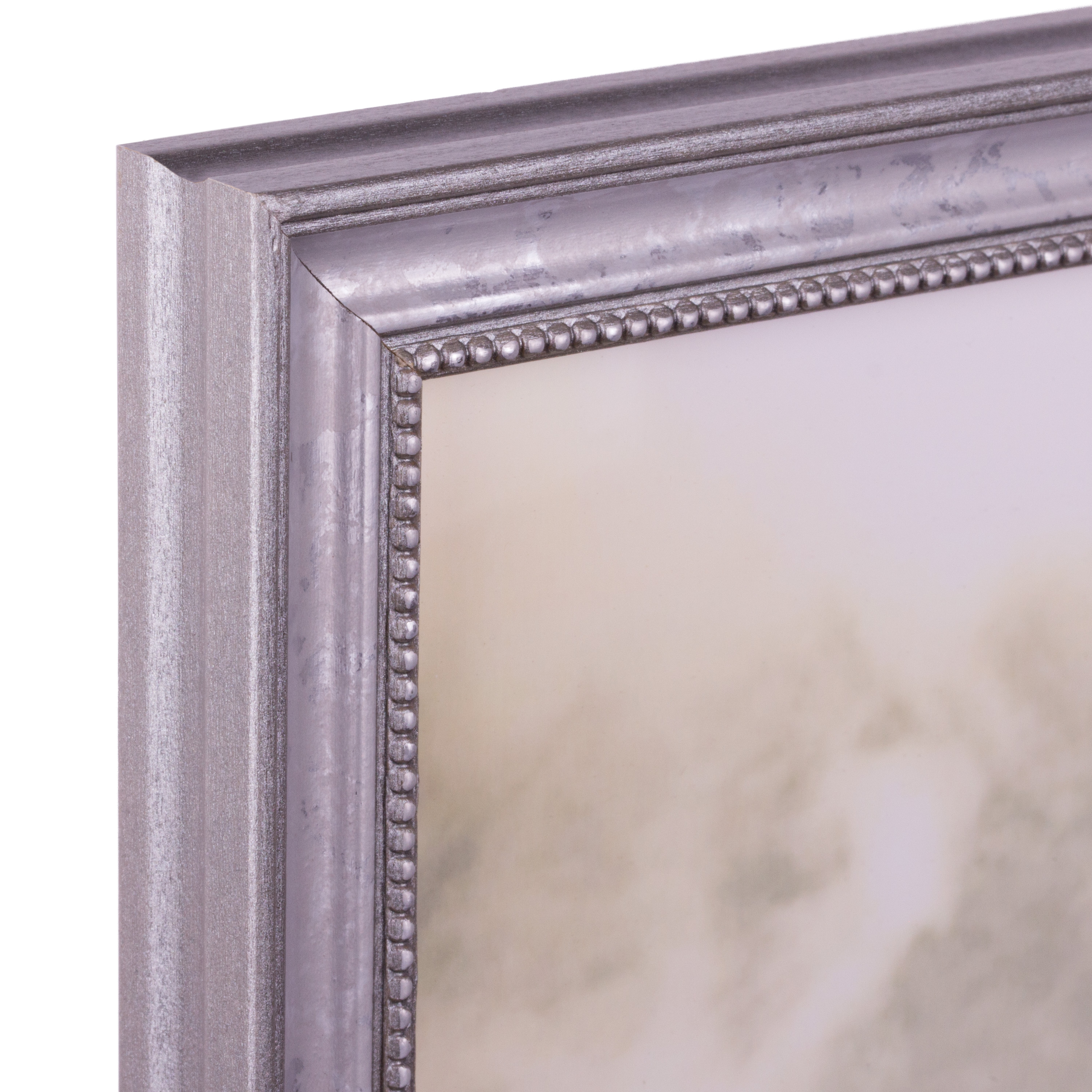 Craig Frames Stratton, .75 Inch Wide Beaded Aged Silver Wood