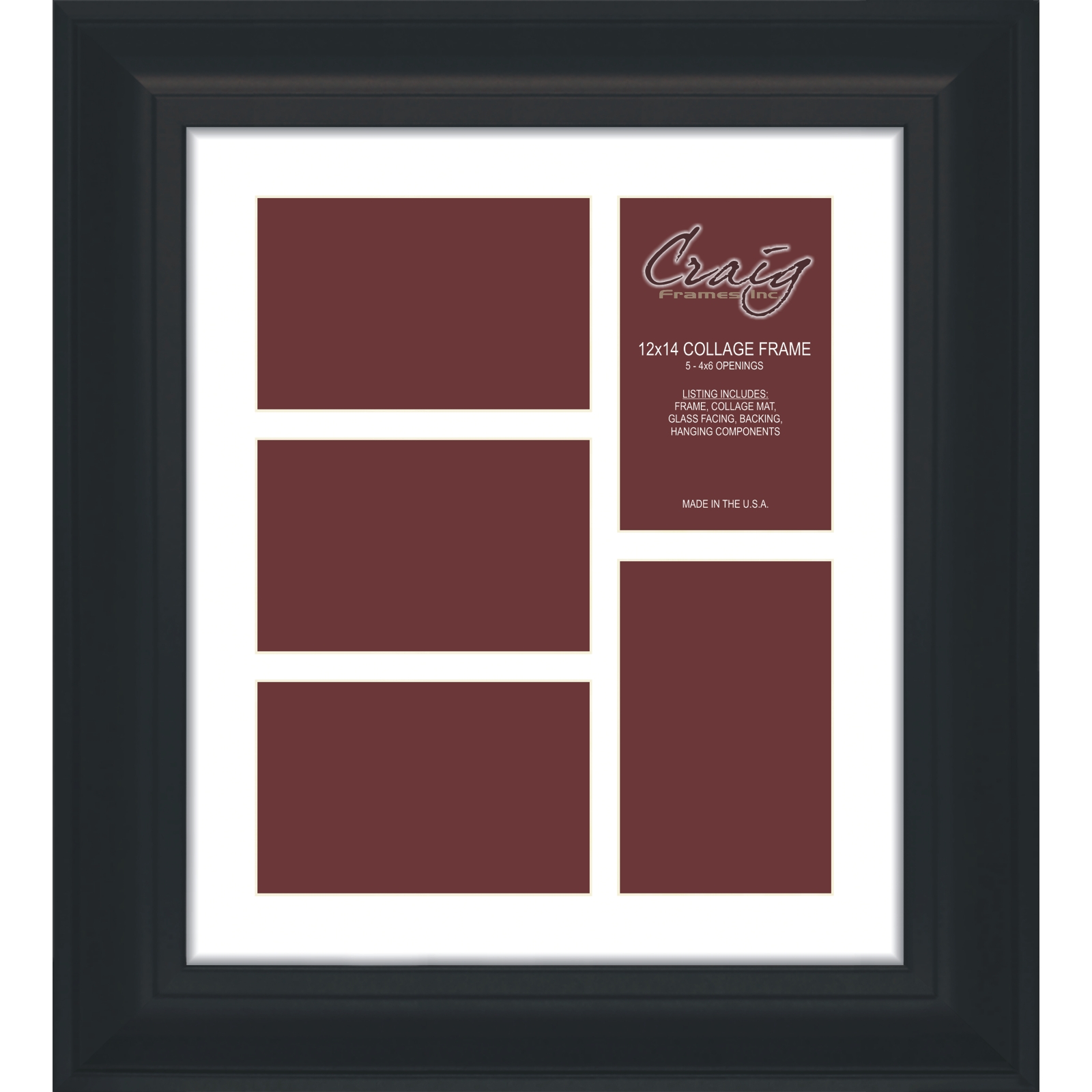 Details About Craig Frames 12x14 Black Framed Collage Matt With 5 Openings For 4x6 Images Details About Craig Frames 12x14 Black Framed Collage Matt With 5 Openings For 4x6 Images