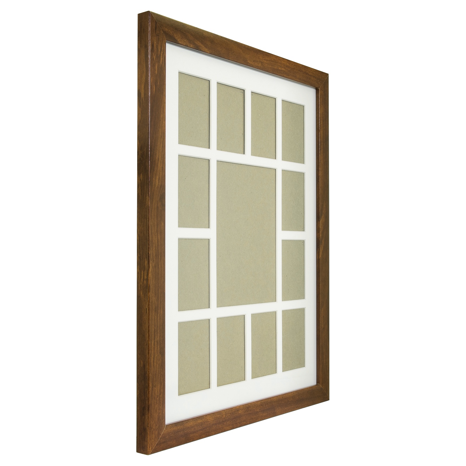 Craig Frames 12x16 Brown Picture Frame White Collage Mat With 13