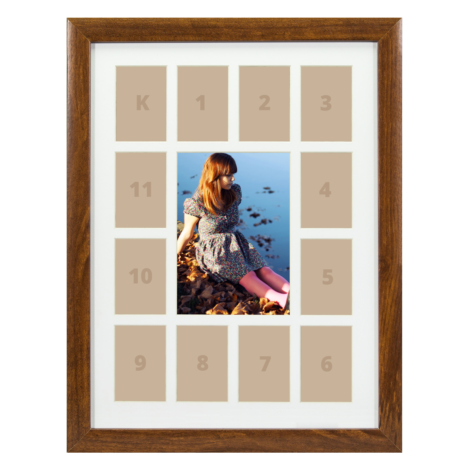 Craig Frames 12x16 Brown Picture Frame White Collage Mat With 13