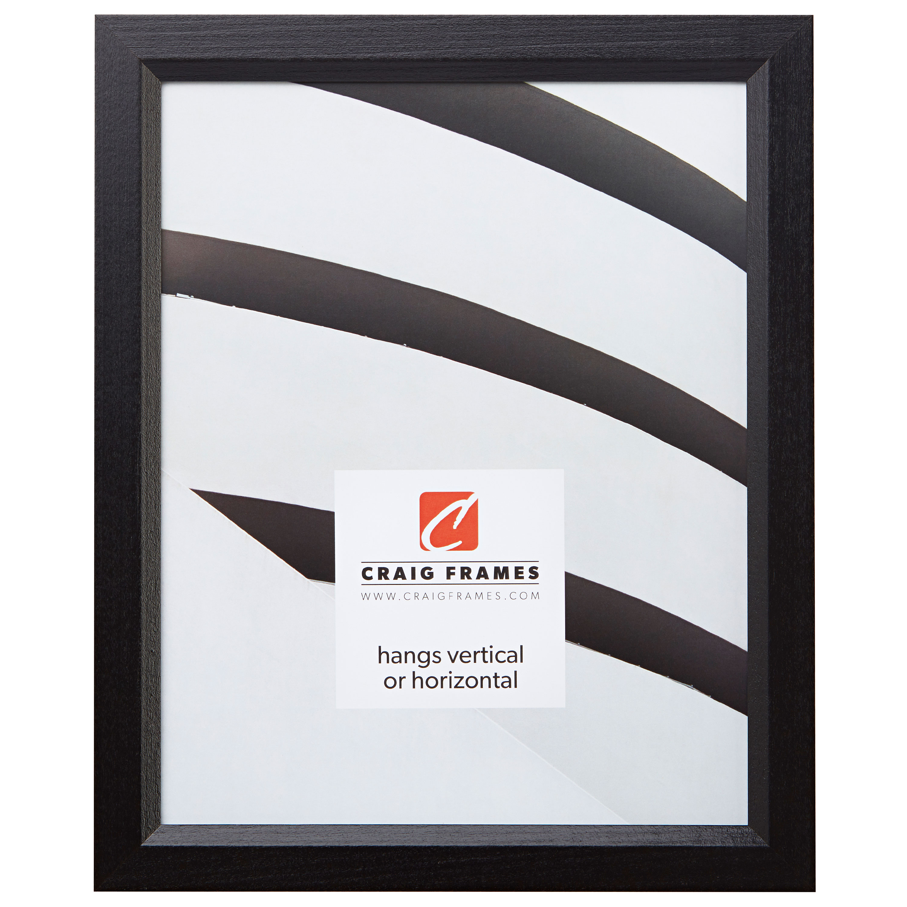 Craig Frames Satin Black Picture Frames & Poster Frames, .8" Wide