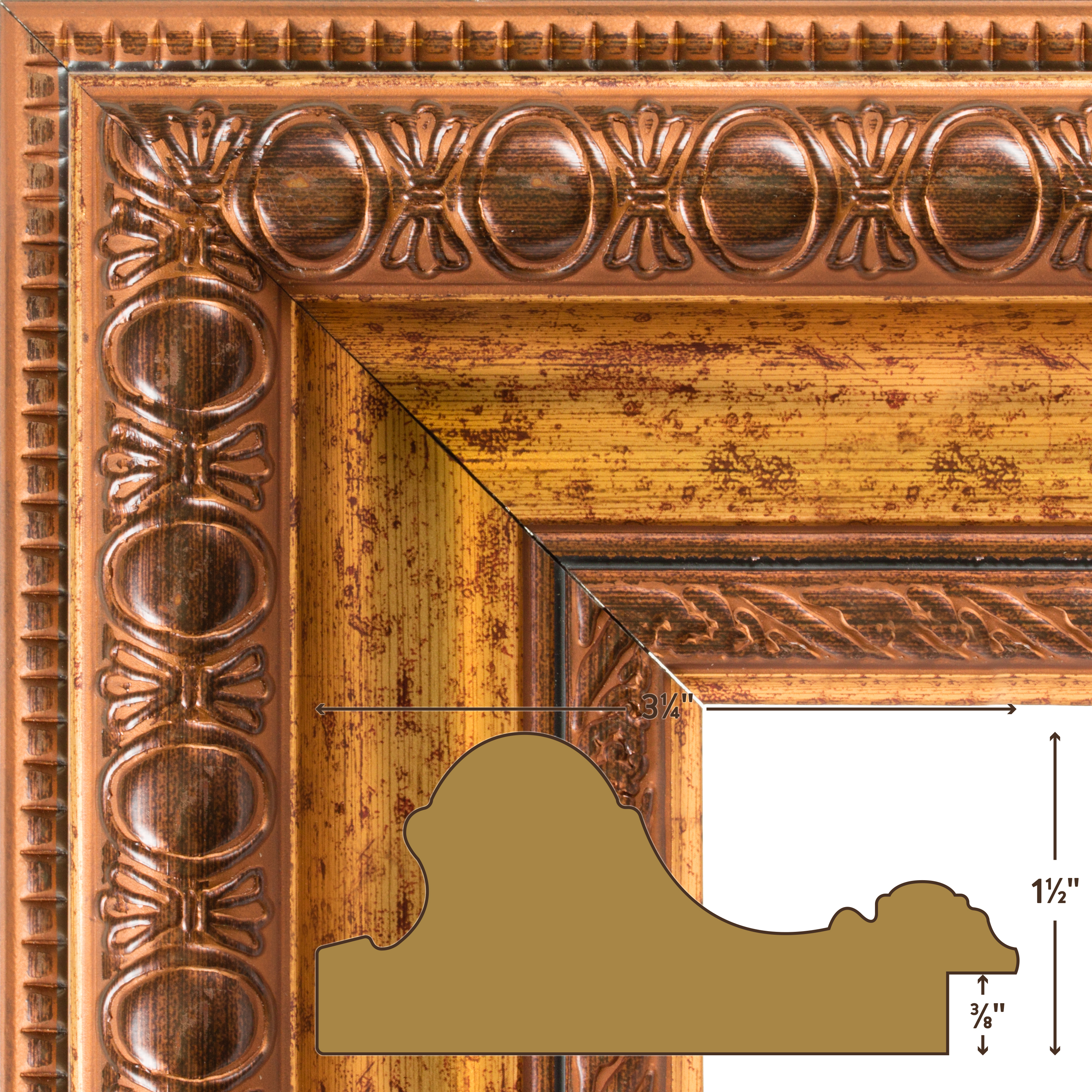 Craig Frames Aged Gold, 3.13 Inch French Style Polystyrene Picture