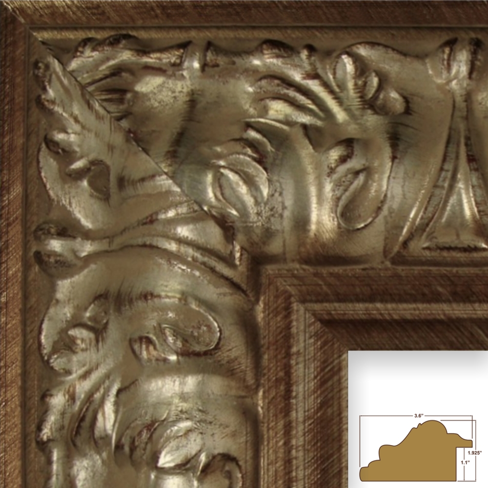 Barroco 3.6 Wide 4x10 Inch Antique Silver Baroque Picture Frame Craig Frames 80810410